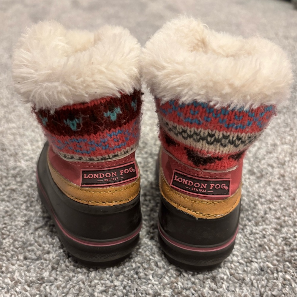 London Fog Kids' Winter Boots - Pink and Black Size 6